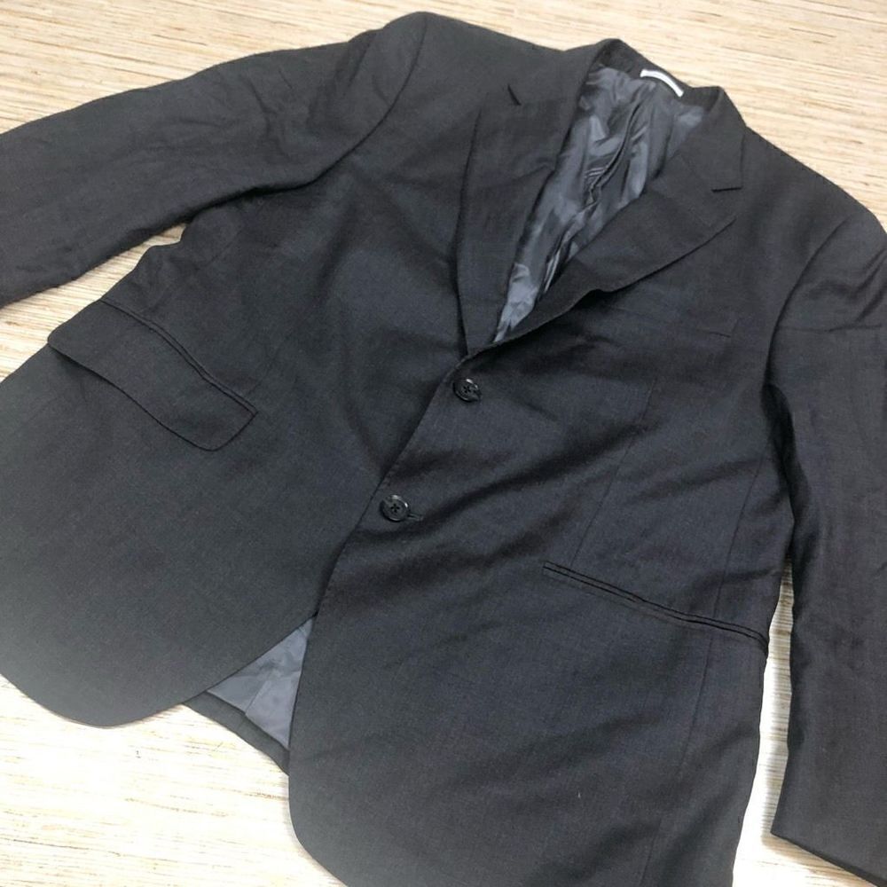 A-4 Peter Millar Mens Two Button Suit Jacket 100% Wool GRAY Short 44 New